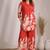 Sylvie scarlet red printed blended cotton co ord sets