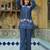 Sanjana hibis navy blue embroidered cotton co ord sets
