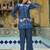 Sanjana hibis navy blue embroidered cotton co ord sets