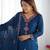 Blue Color Party Wear Stylish Suit Set Fully Stitched Kurti With Dupatta