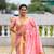 baby pink paithani silk blend saree with zari weaving motifs 