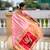 baby pink paithani silk blend saree with zari weaving motifs 