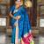 turquoise paithani silk blend saree with zari weaving motifs 