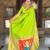 parrot green paithani silk blend saree with zari weaving motifs 