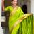 parrot green paithani silk blend saree with zari weaving motifs 