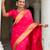 pink paithani silk blend saree with zari weaving motifs 