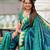 rama green paithani silk blend zari weaving saree with meenakari pallu 