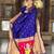 royal blue paithani silk blend saree with zari weaving motifs 