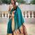 rama green paithani silk blend zari weaving saree with meenakari pallu 
