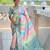 rama green silk blend meenakari zari weaving saree with contrast pallu