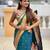 rama green paithani silk blend zari weaving saree with meenakari pallu 