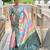 rama green silk blend meenakari zari weaving saree with contrast pallu