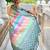 rama green silk blend meenakari zari weaving saree with contrast pallu