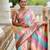 multicolor silk blend meenakari zari weaving saree with contrast pallu