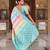 turquoise silk blend meenakari zari weaving saree with contrast pallu