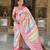 pink silk blend meenakari zari weaving saree with contrast pallu