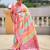 pink silk blend meenakari zari weaving saree with contrast pallu