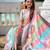 multicolor silk blend meenakari zari weaving saree with contrast pallu