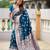 blue banarasi silk blend saree with zari weaving meenakari