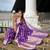 purple banarasi silk blend saree with zari weaving meenakari