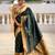 green paithani silk blend zari weaving saree with meenakari pallu 