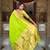 parrot green paithani silk blend zari weaving saree with meenakari pallu 