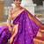 purple paithani silk blend zari weaving saree with meenakari pallu 