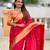 pink paithani silk blend zari weaving saree with meenakari pallu 