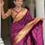 wine paithani silk blend zari weaving saree with meenakari pallu 