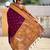wine paithani silk blend zari weaving saree with meenakari pallu 