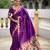 purple paithani silk blend zari weaving saree with meenakari pallu 