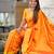 orange paithani silk blend zari weaving saree with meenakari pallu 
