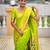 parrot green paithani silk blend zari weaving saree with meenakari pallu 
