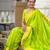 parrot green paithani silk blend zari weaving saree with meenakari pallu 