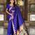 royal blue paithani silk blend zari weaving saree with meenakari pallu 