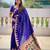 royal blue paithani silk blend zari weaving saree with meenakari pallu 