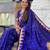 royal blue paithani silk blend zari weaving saree with meenakari pallu 