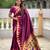 wine paithani silk blend zari weaving saree with meenakari pallu 