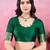 green zari woven saree with motifs pallu