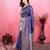 navy blue zari woven saree with motifs pallu