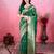 green zari woven saree with motifs pallu