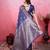 navy blue zari woven saree with motifs pallu