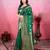 green zari woven saree with motifs pallu