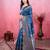 blue zari woven saree with motifs pallu