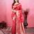red zari woven all over motifs saree