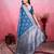 blue zari woven saree with motifs pallu