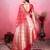 red zari woven all over motifs saree