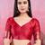 red zari woven saree with motifs pallu