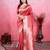 red zari weaving motifs saree with woven pallu