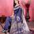 navy blue zari weaving motifs saree with woven pallu
